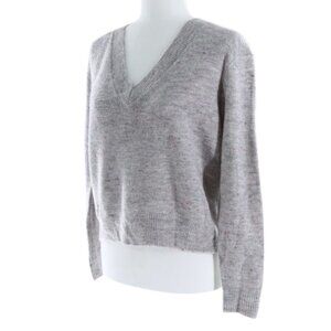 Hiatus Women's Grey V-Neck Flecked Knit Sweater - NWOT